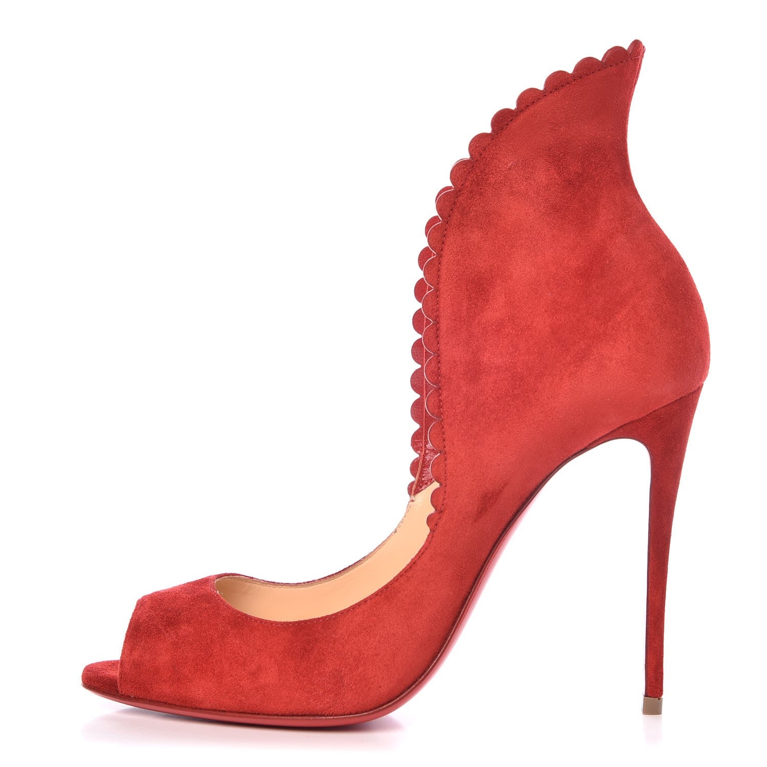 Christian Louboutin Veau Velours Pijonina 100 Booties 37 Rougissime 1 of 8