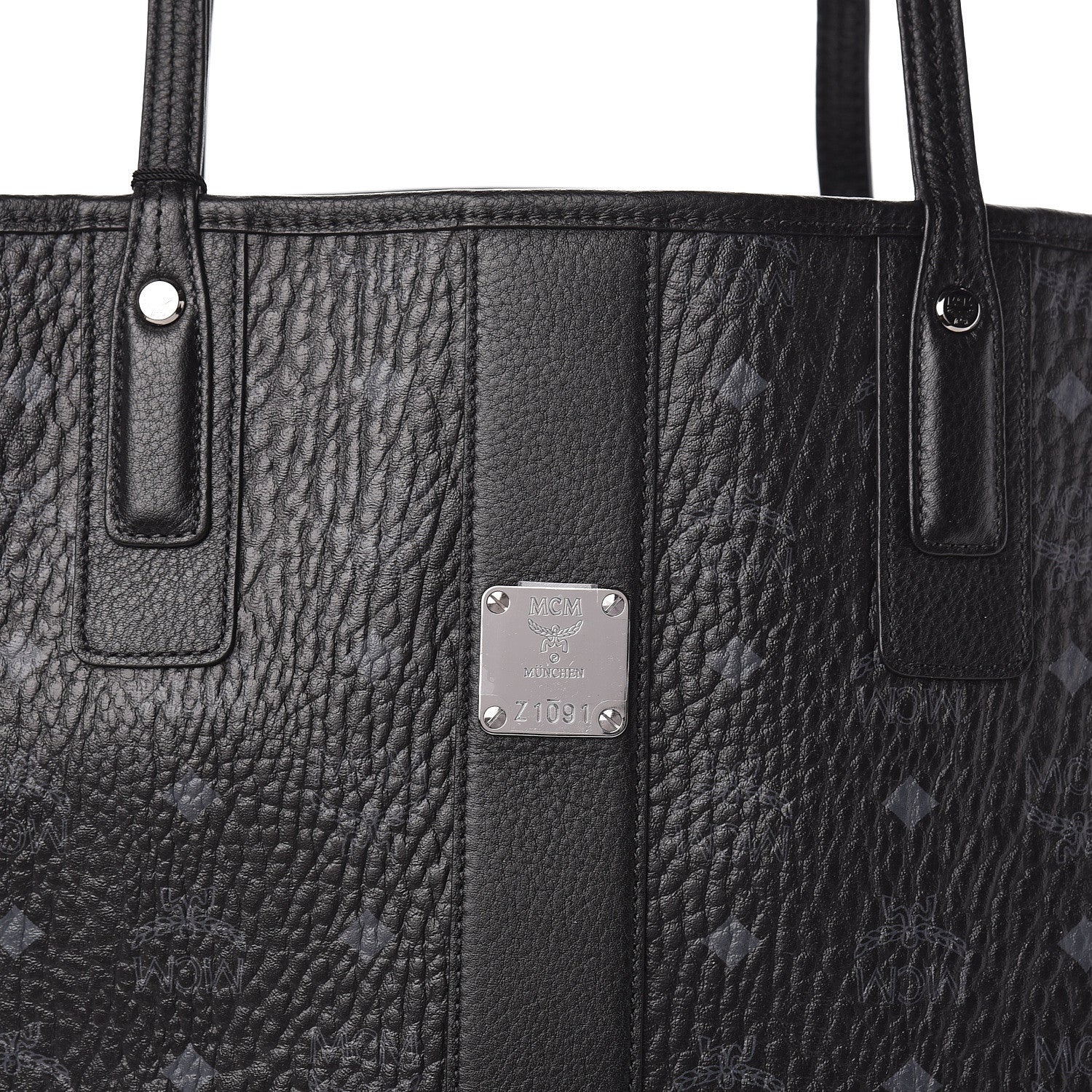 MCM Visetos Large Liz Reversible Shopper Tote Black 18 of 19