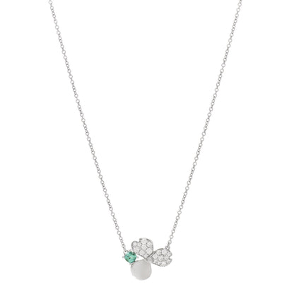 Tiffany Platinum Diamond Green Tourmaline Paper Flowers Pendant Necklace 1 of 5