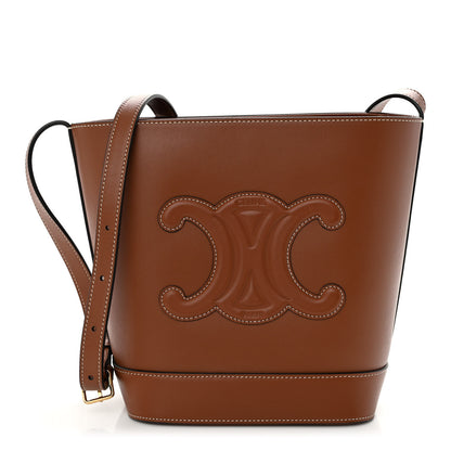 Celine Smooth Calfskin Small Cuir Triomphe Bucket Bag Tan 1 of 10