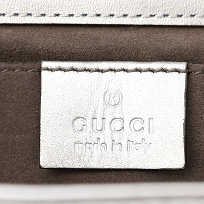 Gucci Metallic Goatskin Small Padlock Shoulder Bag Argento 6 of 10