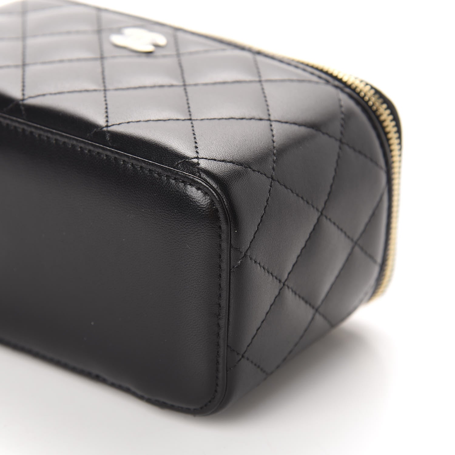 Chanel Lambskin Quilted Small Vanity Case With Chain Black 7 of 11