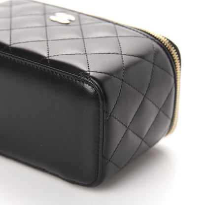 Chanel Lambskin Quilted Small Vanity Case With Chain Black 7 of 11