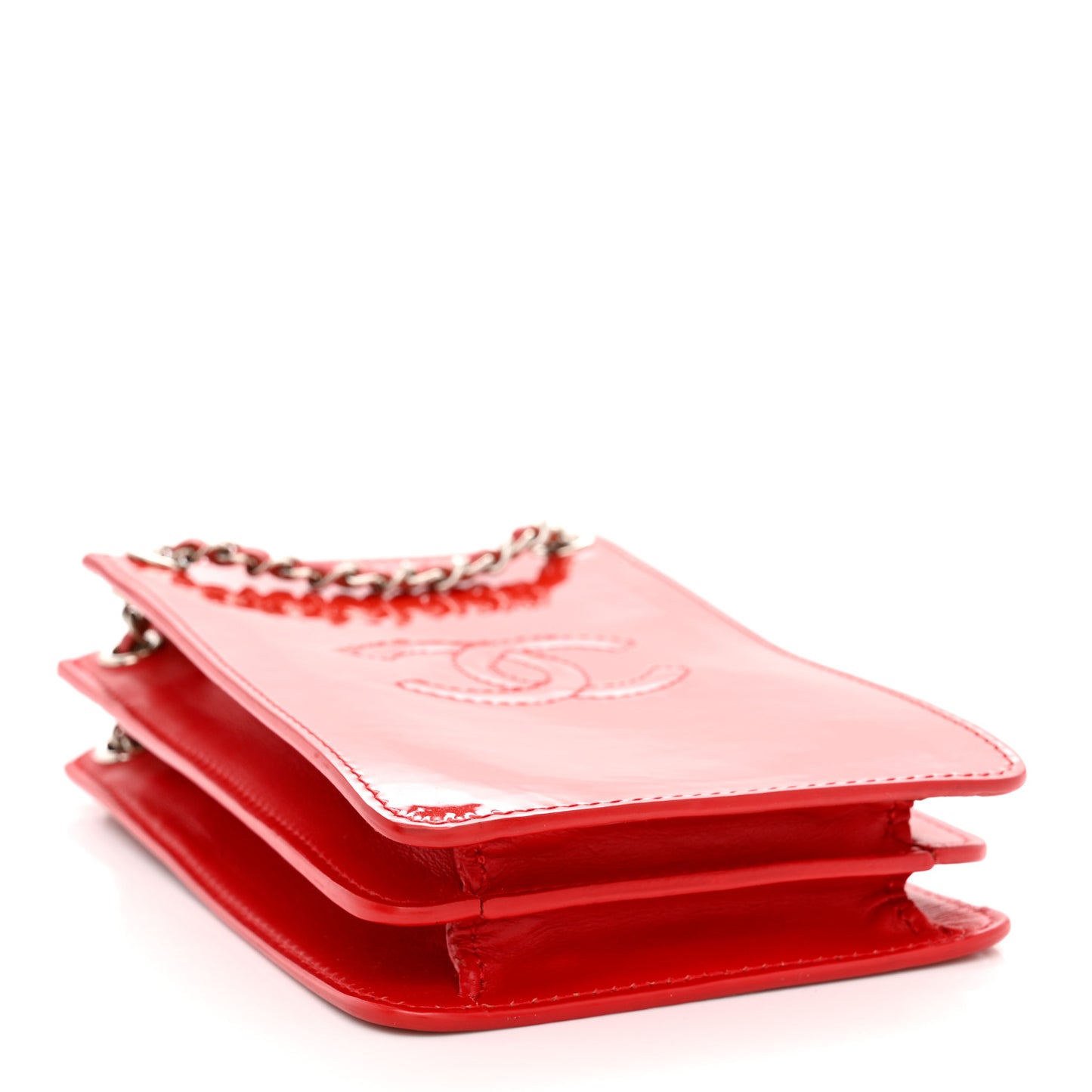 Patent Crossbody CC Phone Holder Red