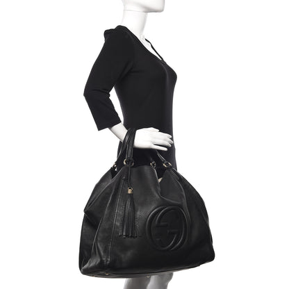 Gucci Pebbled Calfskin Large Soho Shoulder Bag Black 2 of 12