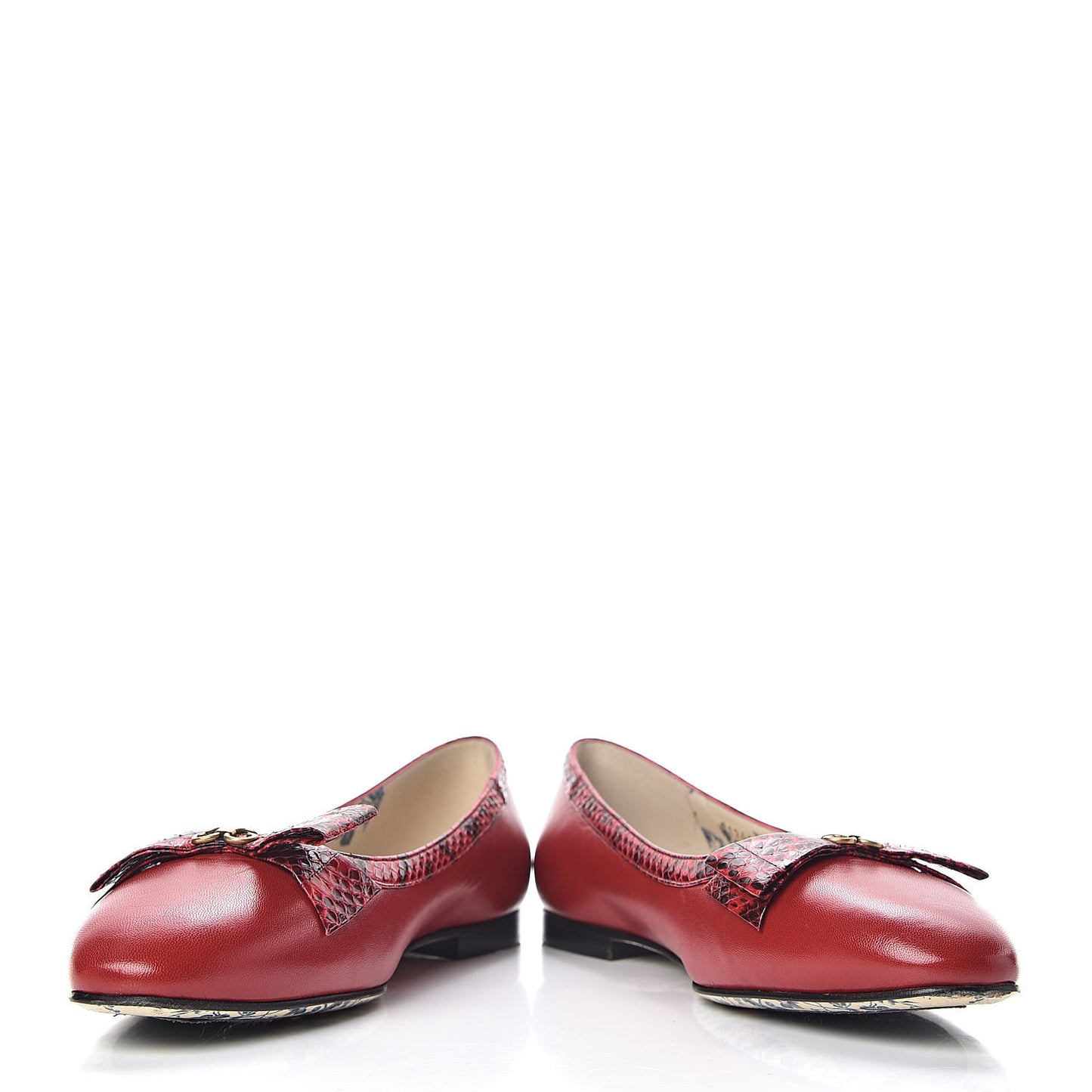 Malaga Kid Elaphe Yva Ballet Flats 38 Hibiscus Red