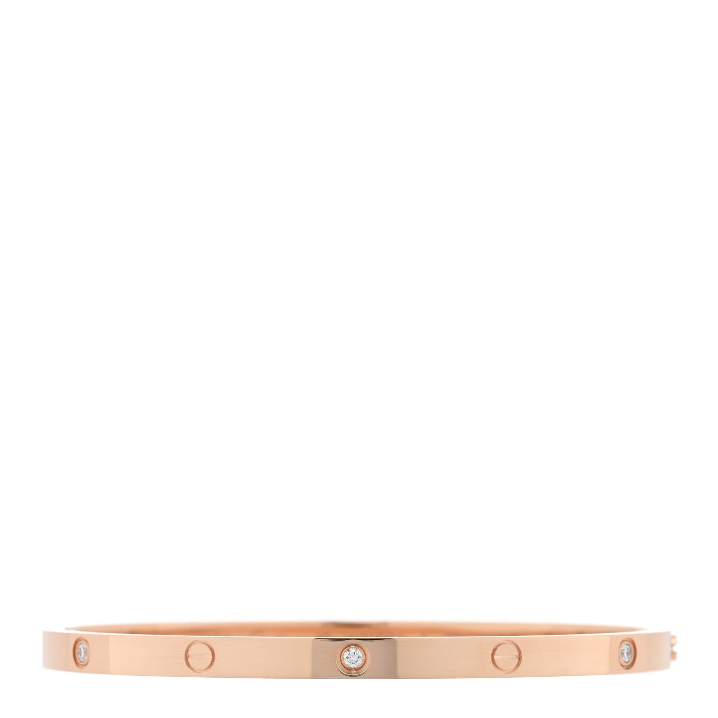 18K Pink Gold 6 Diamond Small LOVE Bracelet 16
