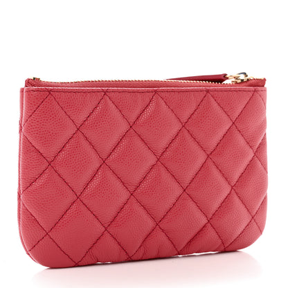 Chanel Caviar Quilted Small Cosmetic Case Dark Pink 3 of 8