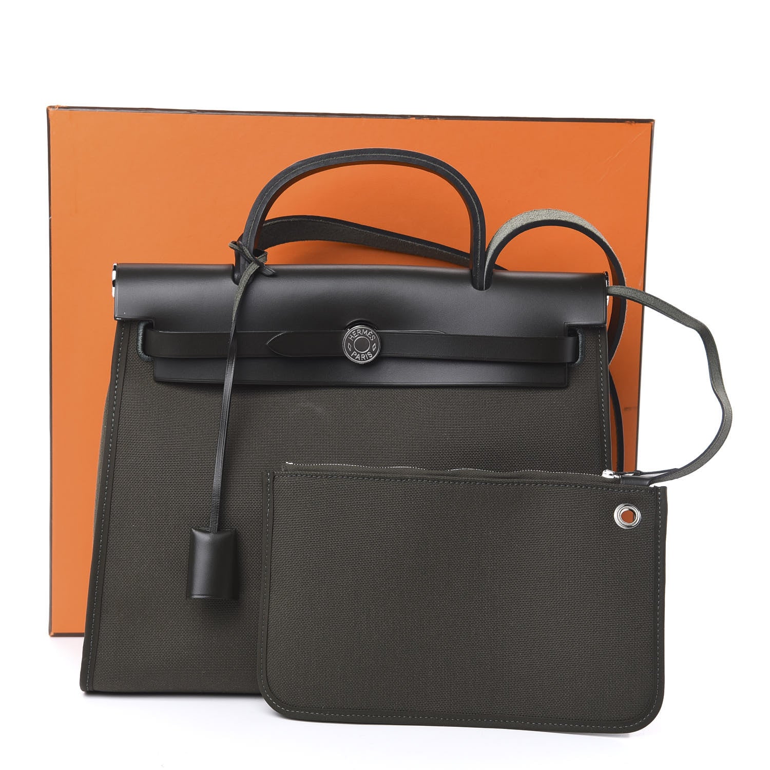 Hermes Vache Hunter Toile Herbag Zip 31 PM Kaki 8 of 8