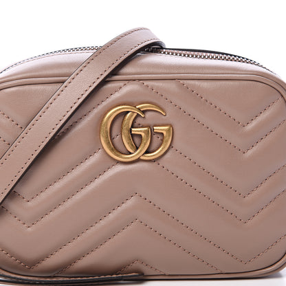 Gucci Calfskin Matelasse Mini GG Marmont Chain Shoulder Bag Porcelain Rose 7 of 9