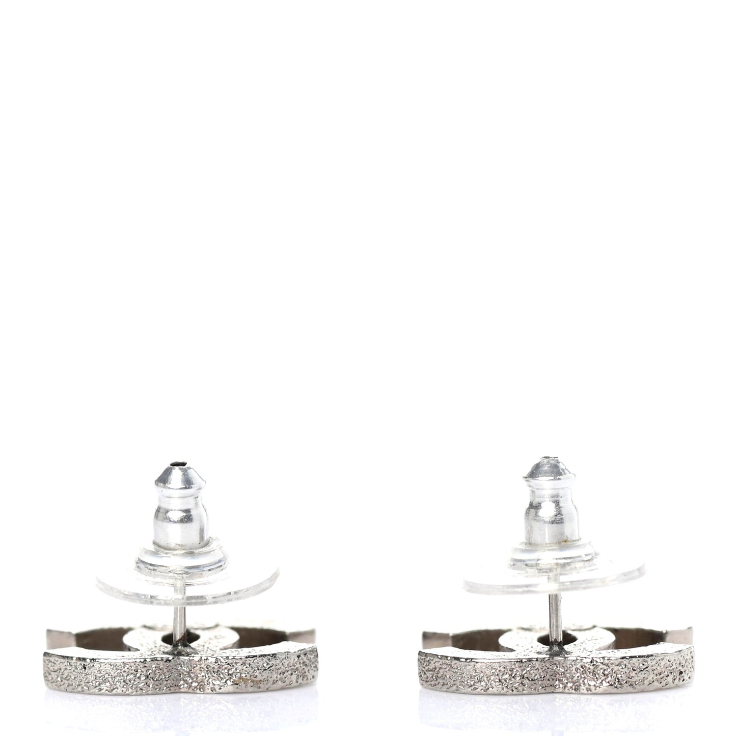 Glitter Enamel CC Earrings Beige