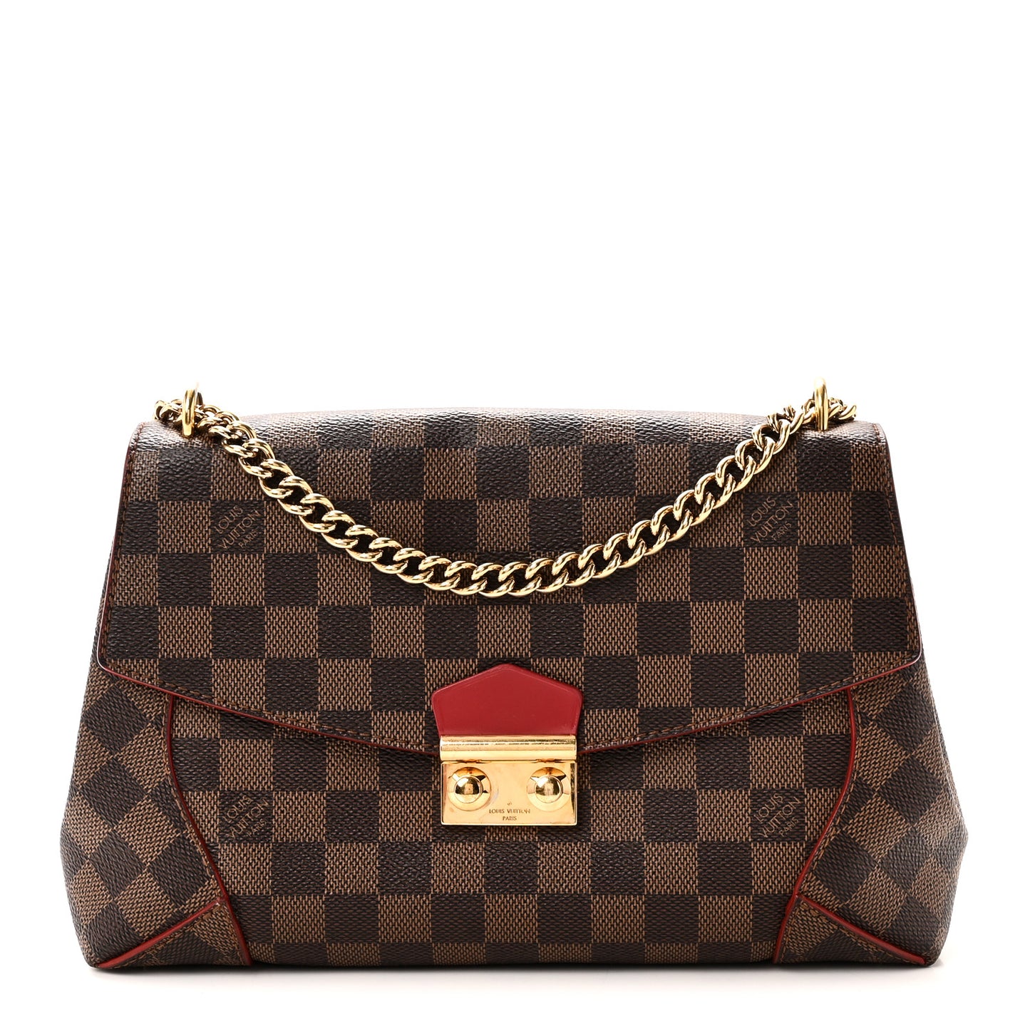 Damier Ebene Caissa Clutch Cherry