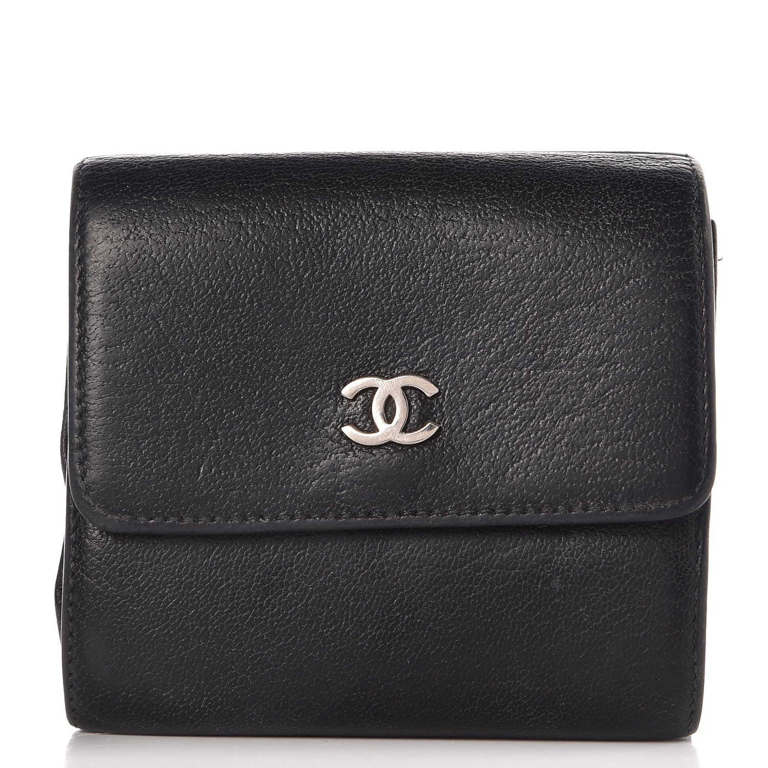 Chanel Goatskin Compact CC Wallet Black 1 of 18