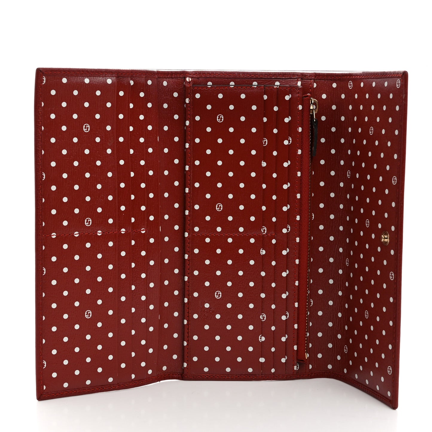 Calfskin GG Continental Wallet Red