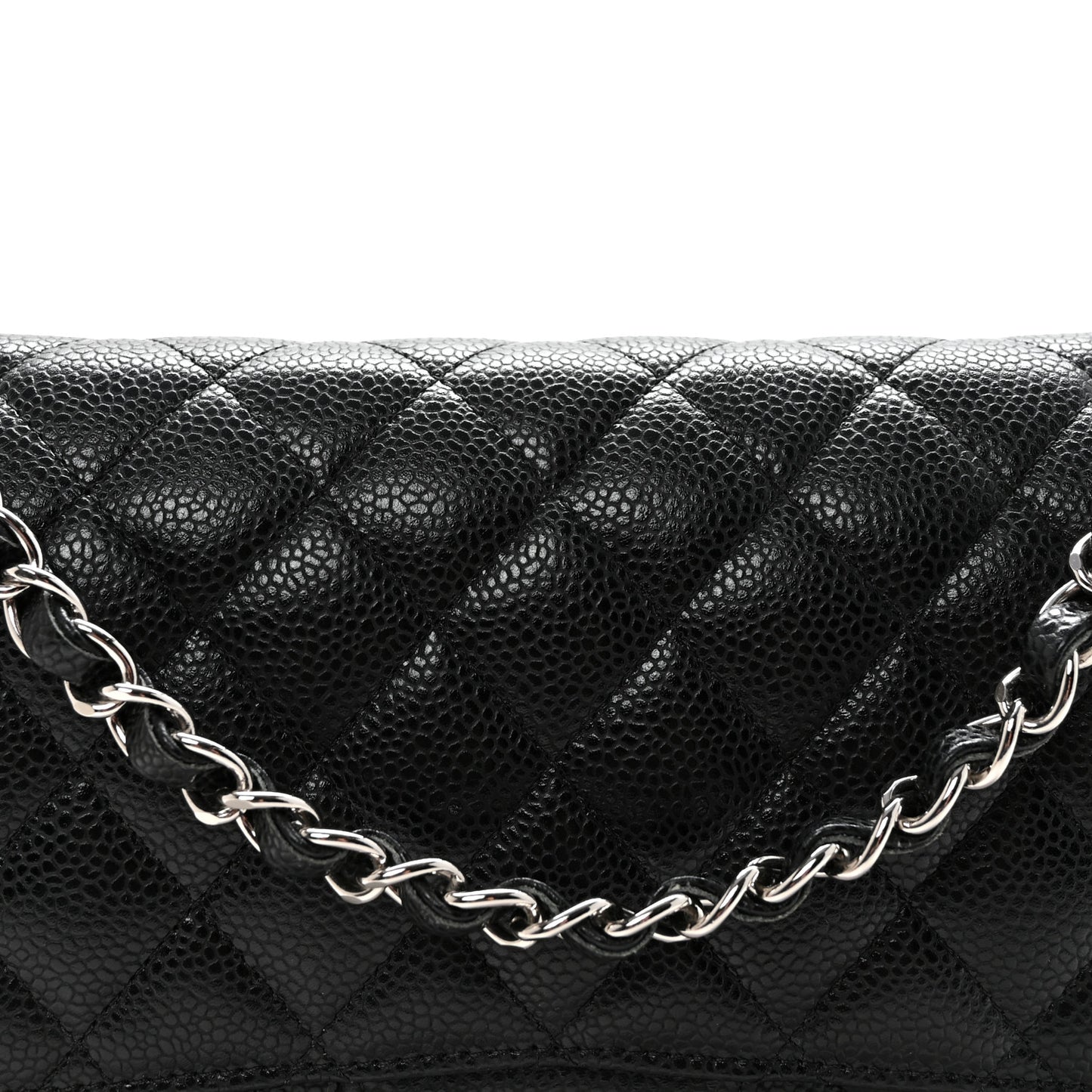 Caviar Quilted Medium Double Flap Black