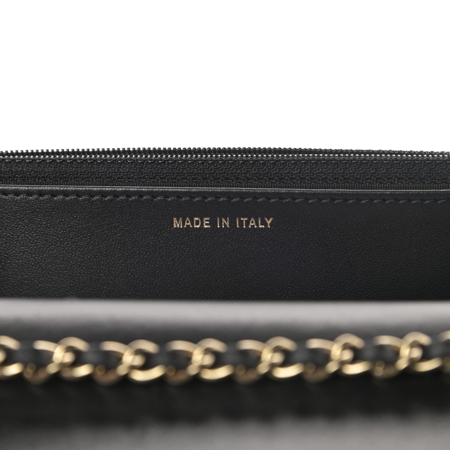 Lambskin Quilted Trendy CC Wallet On Chain WOC Black