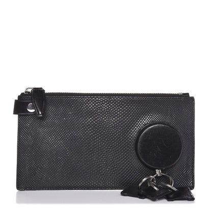 Alexander Wang Calfskin Snake Embossed Runaway Key Clutch Black 1 of 6