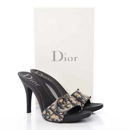 Christian Dior Canvas Monogram Sandals 38.5 Blue Marine 11 of 11