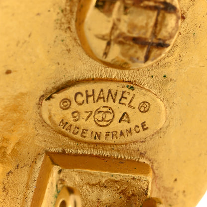 Chanel Pearl CC Dangle Clip On Earrings Gold 4 of 4