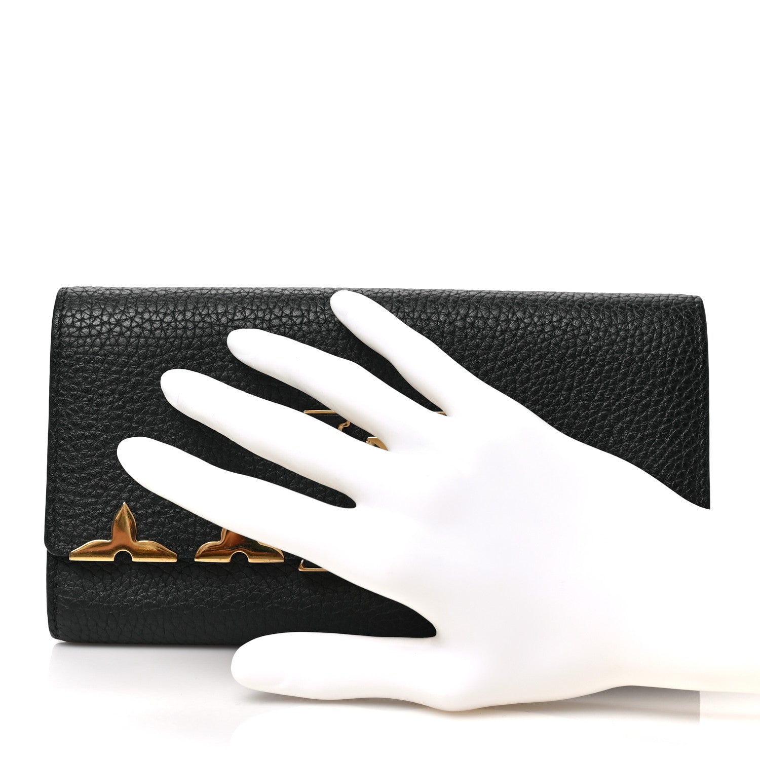 Louis Vuitton Taurillon Embellished Capucines Long Wallet Black 2 of 6