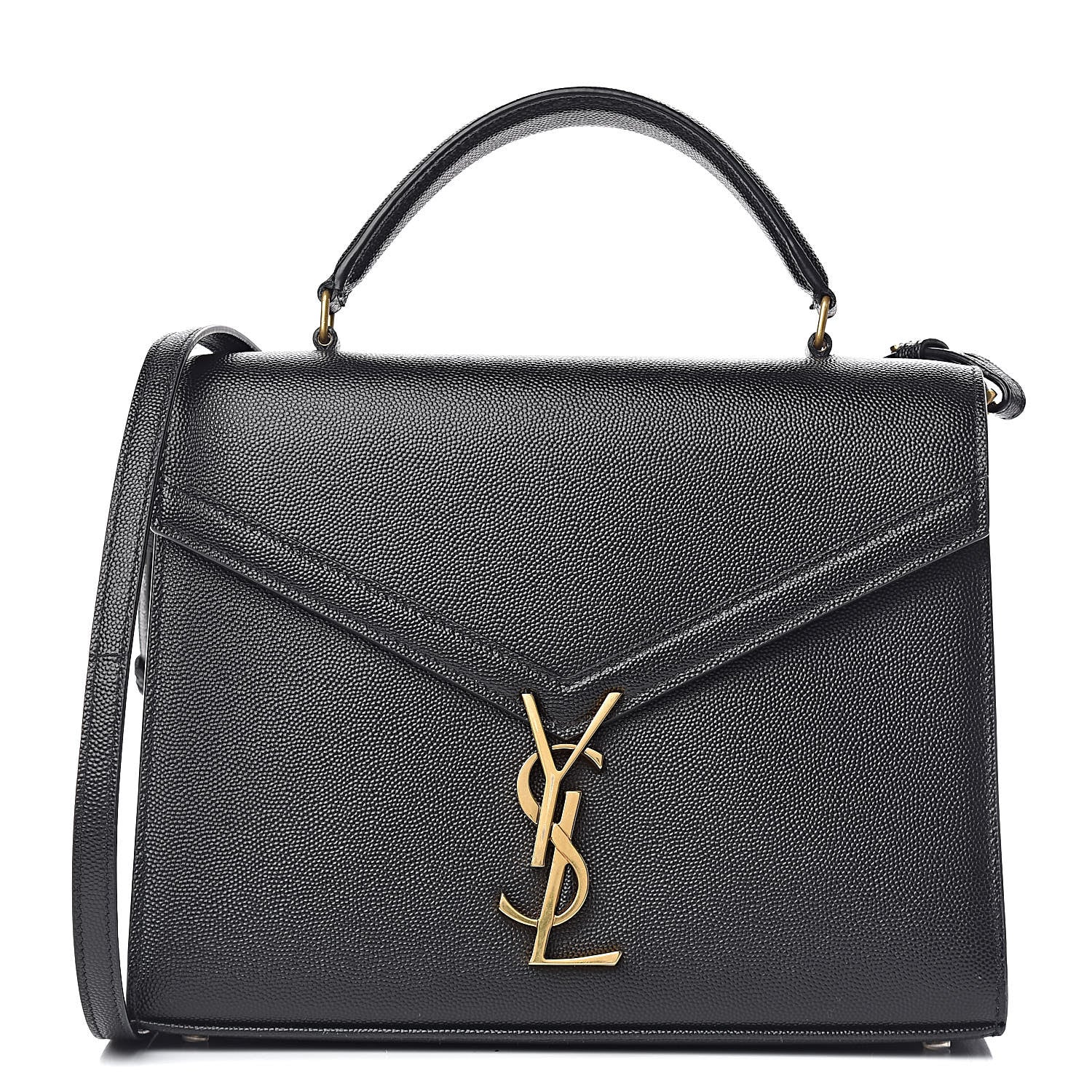 Saint Laurent Grain de Poudre Medium Classic Monogram Cassandra Top Handle Black Rouge Legion 1 of 10