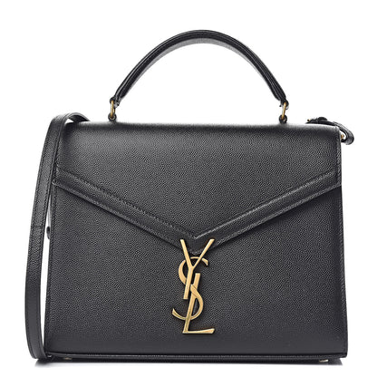 Saint Laurent Grain de Poudre Medium Classic Monogram Cassandra Top Handle Black Rouge Legion 1 of 10
