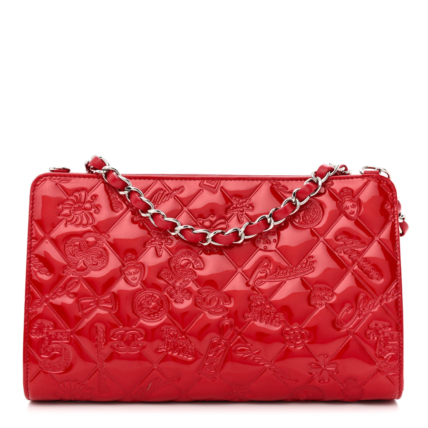 Chanel Patent Calfskin Lucky Symbols Pochette Red 1 of 11