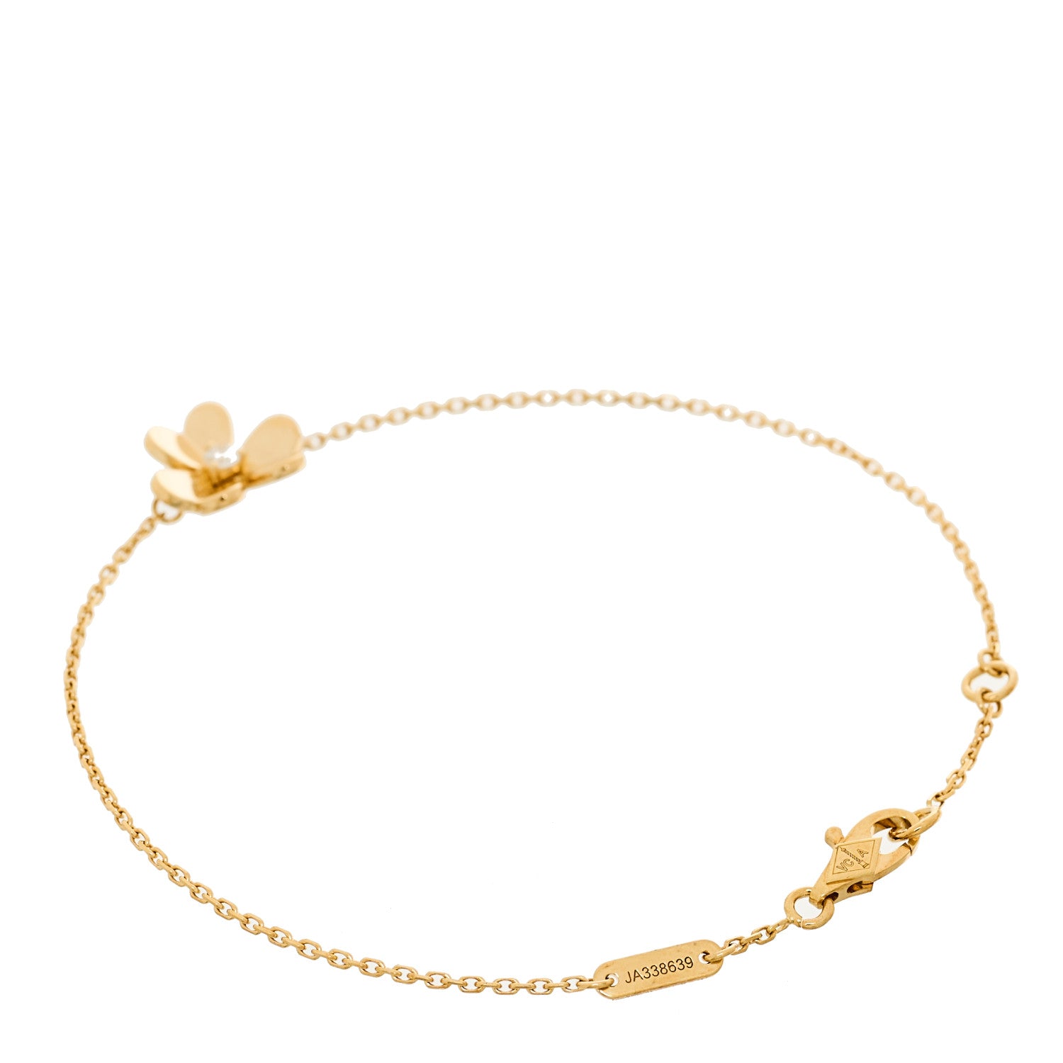 Van Cleef & Arpels 18K Yellow Gold Diamond Mini Frivole Bracelet 2 of 5
