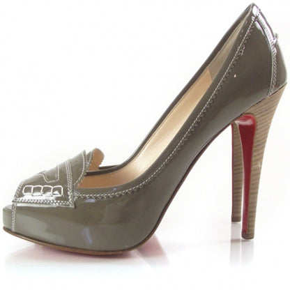 Christian Louboutin Patent Peniche Loafer Pumps 37.5 Gray 2 of 7