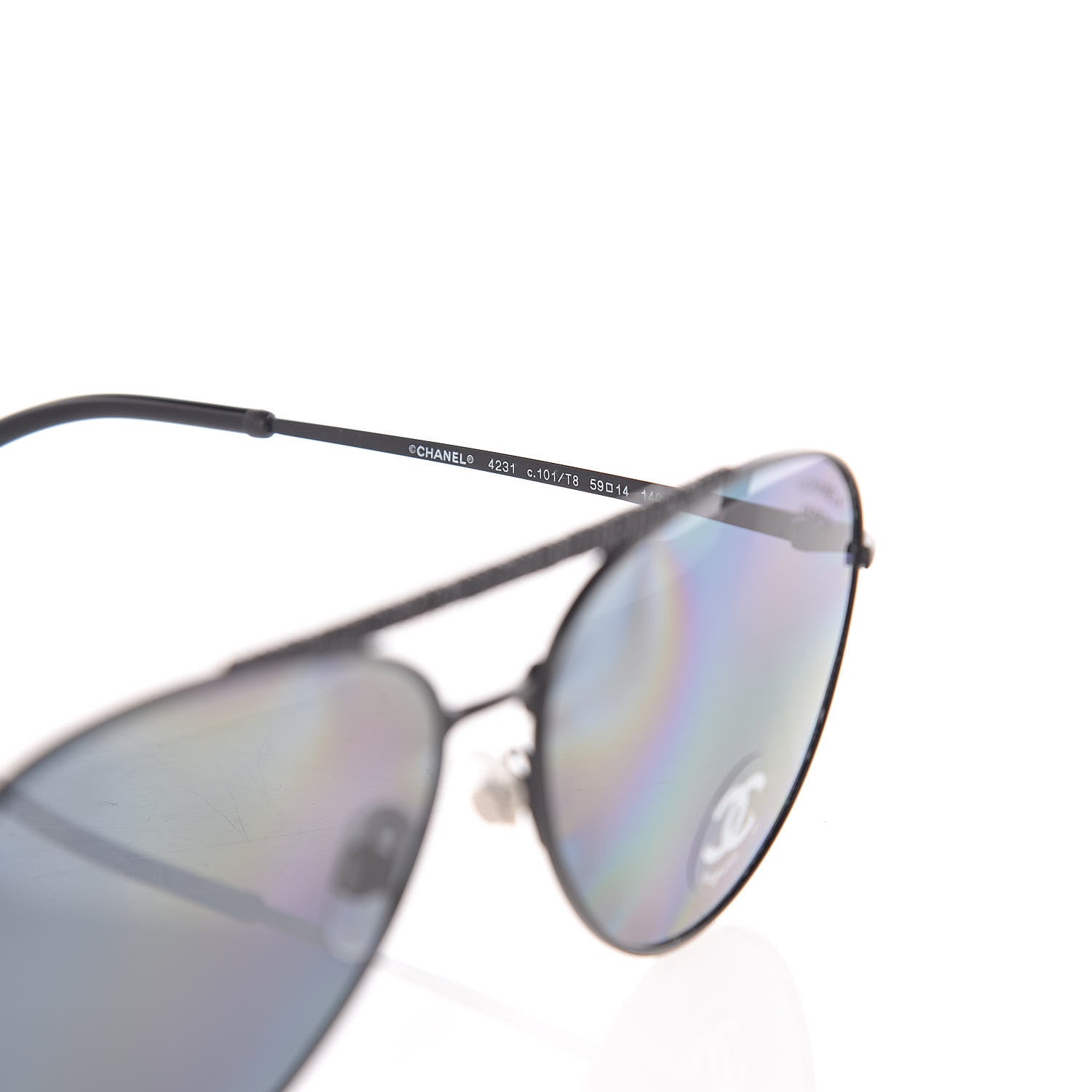 Chanel Metal Polarized Pilot Aviator Sunglasses 4231 Black 4 of 6