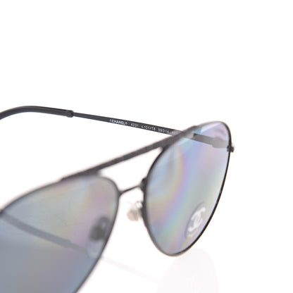 Chanel Metal Polarized Pilot Aviator Sunglasses 4231 Black 4 of 6
