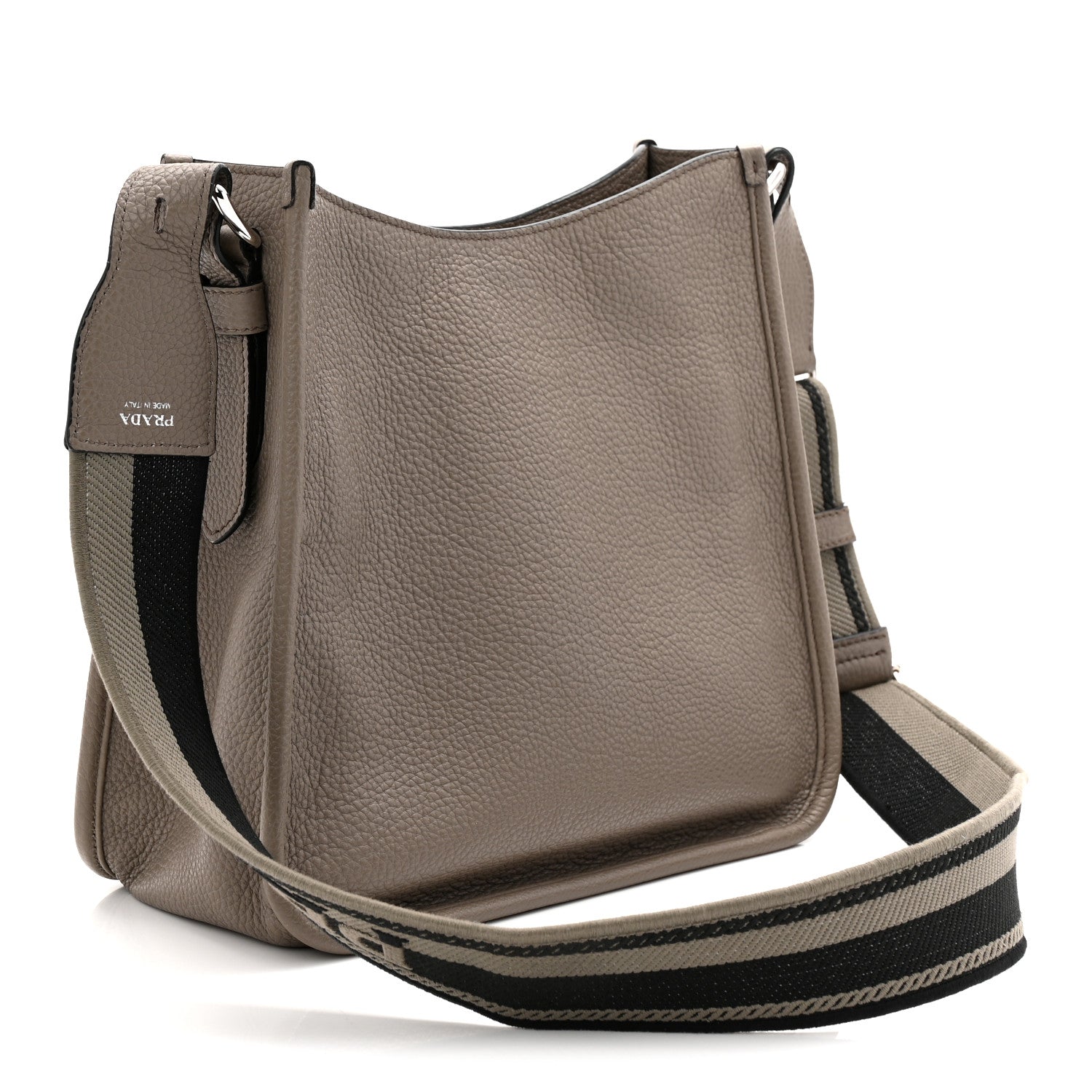 Prada Vitello Daino Soft Hobo Messenger Bag Argilla 3 of 9