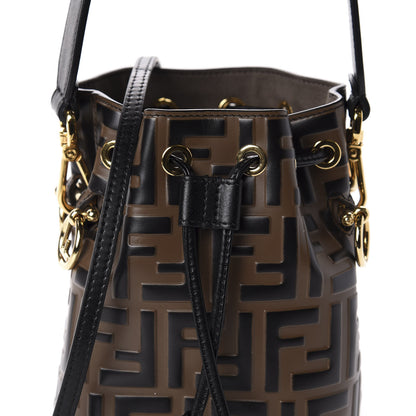 Fendi Vitello Liberty F is Fendi Bi-Color FF 1974 Embossed Mini Mon Tresor Bucket Bag Maya Black 11 of 11