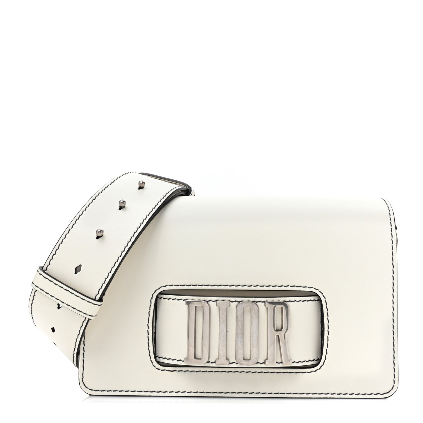 Smooth Calfskin Dio(r)evolution Flap Bag Off White
