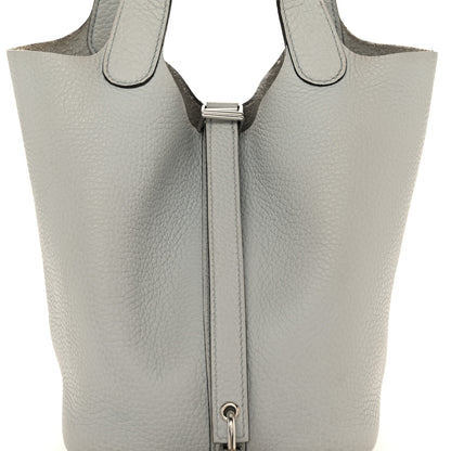 Hermes Taurillon Clemence Picotin Lock 18 PM Bleu Pale 8 of 13