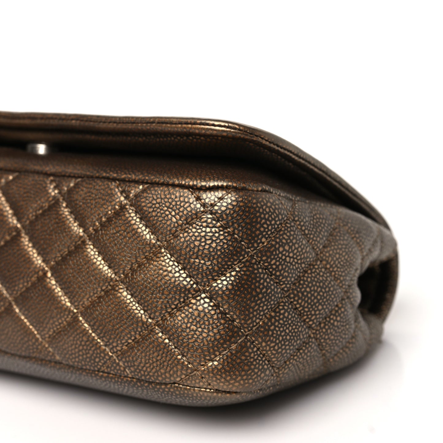 Metallic Caviar Medium Timeless CC Flap Bronze Bronze