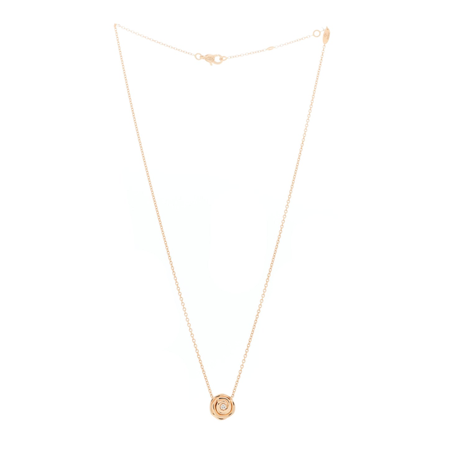 18K Rose Gold Diamond Small Rose Couture Necklace