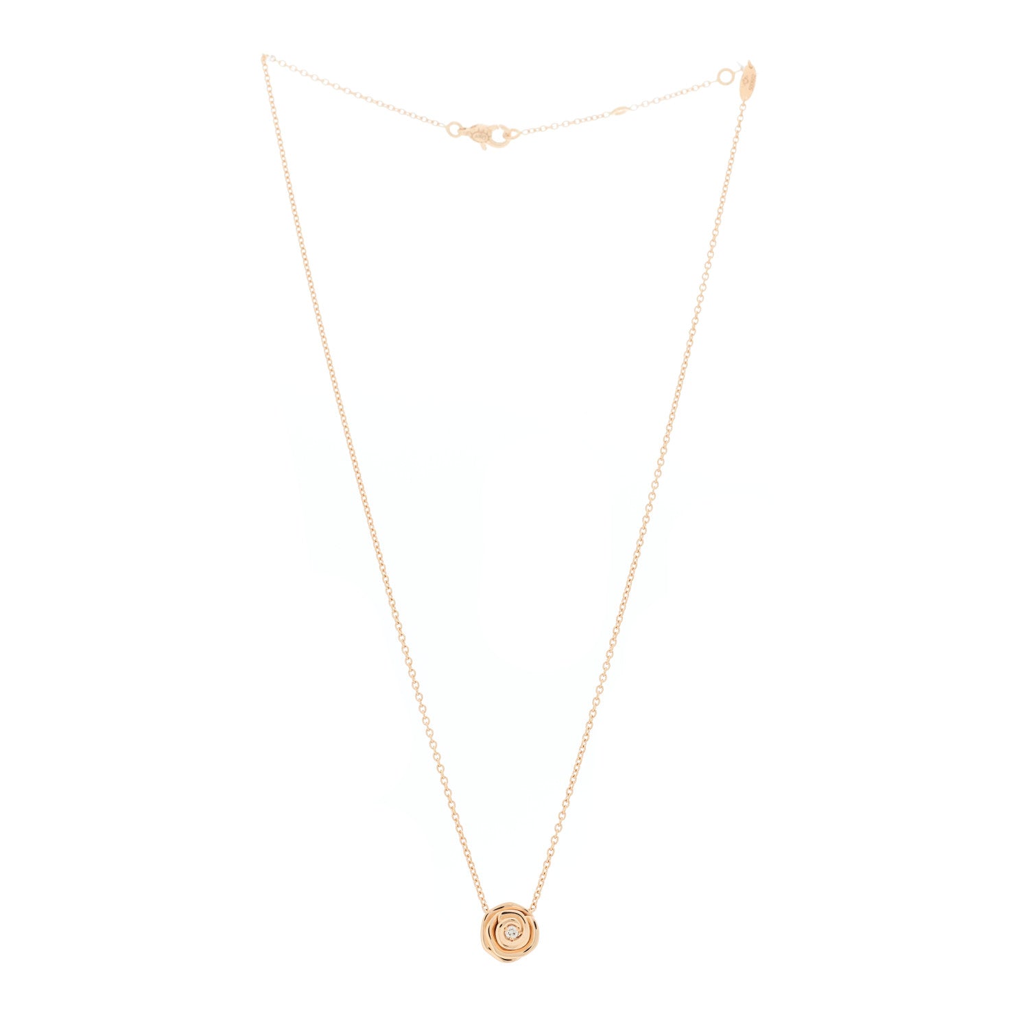 Christian Dior 18K Rose Gold Diamond Small Rose Couture Necklace 3 of 7