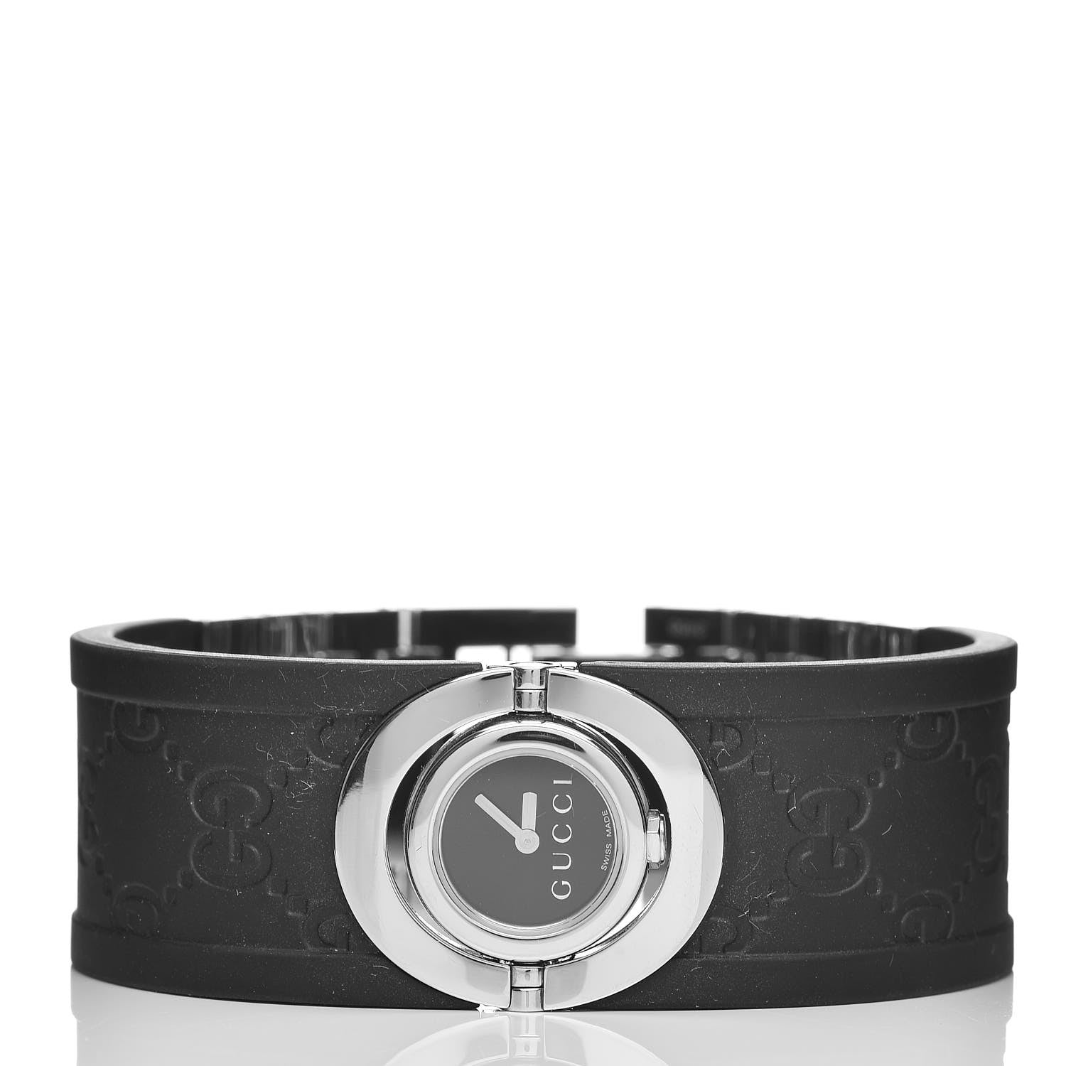 Gucci Stainless Steel Rubber 23mm Twirl Quartz Watch Black 3 of 8