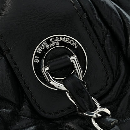 Chanel Aged Calfskin Chevron Medium Soft Bowling Bag Black 12 of 14