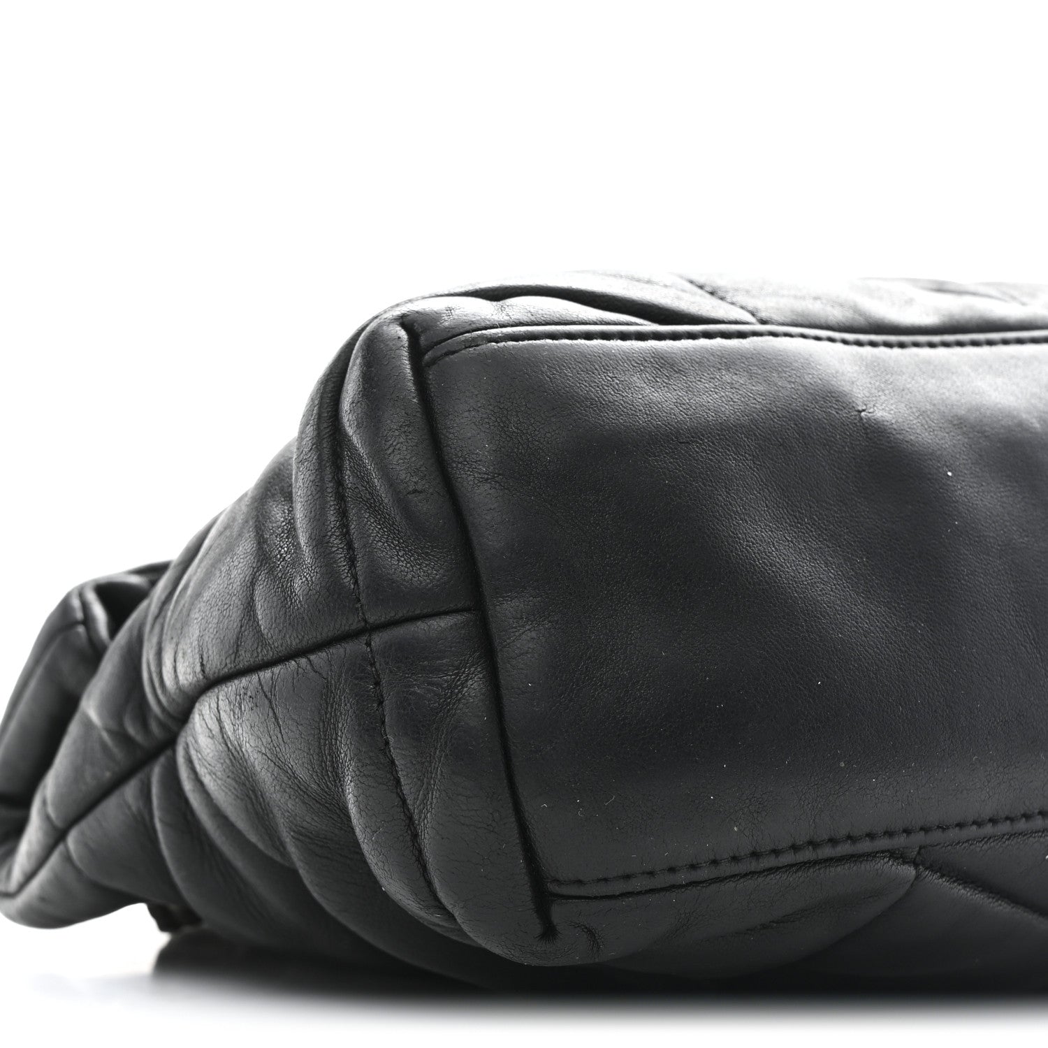 Saint Laurent Lambskin Quilted Small Loulou Puffer Monogram Chain Satchel Black 9 of 14