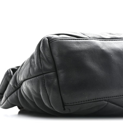 Saint Laurent Lambskin Quilted Small Loulou Puffer Monogram Chain Satchel Black 9 of 14