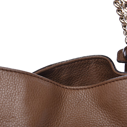Gucci Pebbled Calfskin Medium Soho Chain Shoulder Bag Maple Brown 13 of 16