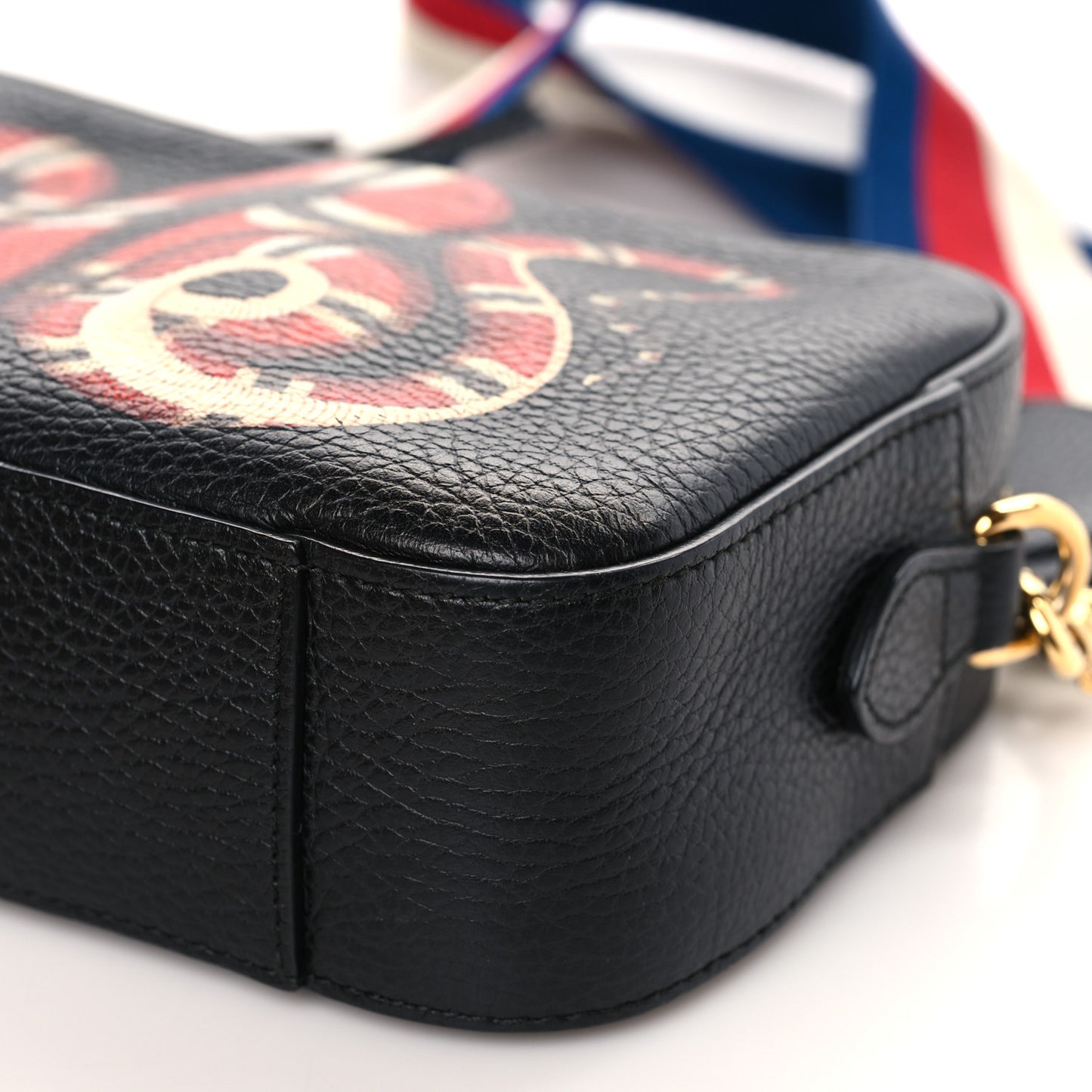 Grained Calfskin Sylvie Web Kingsnake Small Camera Bag Black Multicolor