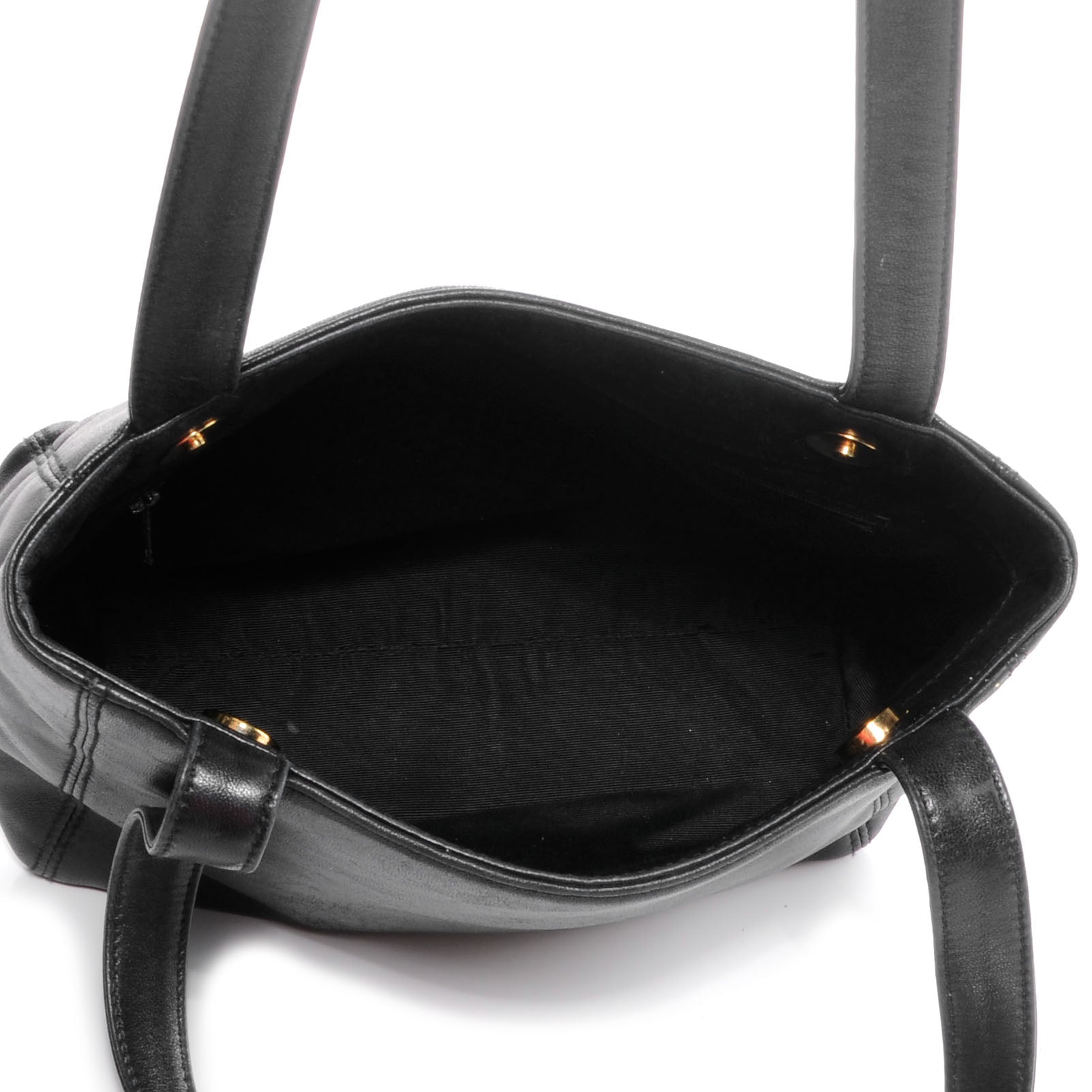 Chanel Lambskin Small CC Stitched Tote Black 5 of 7
