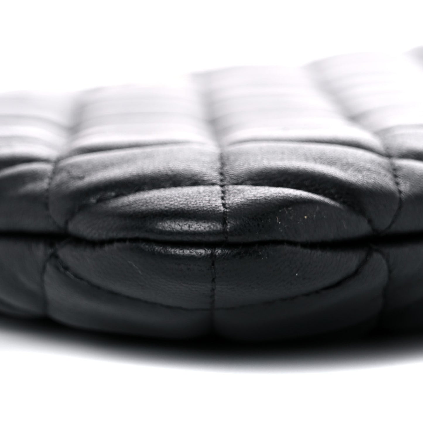 Lambskin Quilted Large Cosmetic Case Black