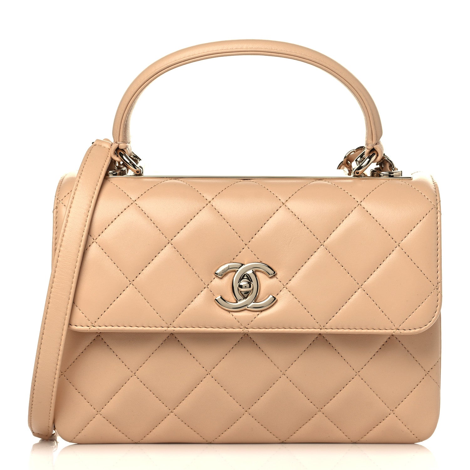 Chanel Lambskin Quilted Small Trendy CC Flap Dual Handle Bag Beige 1 of 9