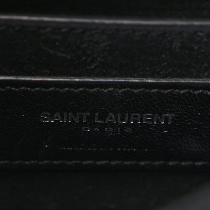Saint Laurent Grained Calfskin Medium Monogram Sunset Satchel Black 7 of 12