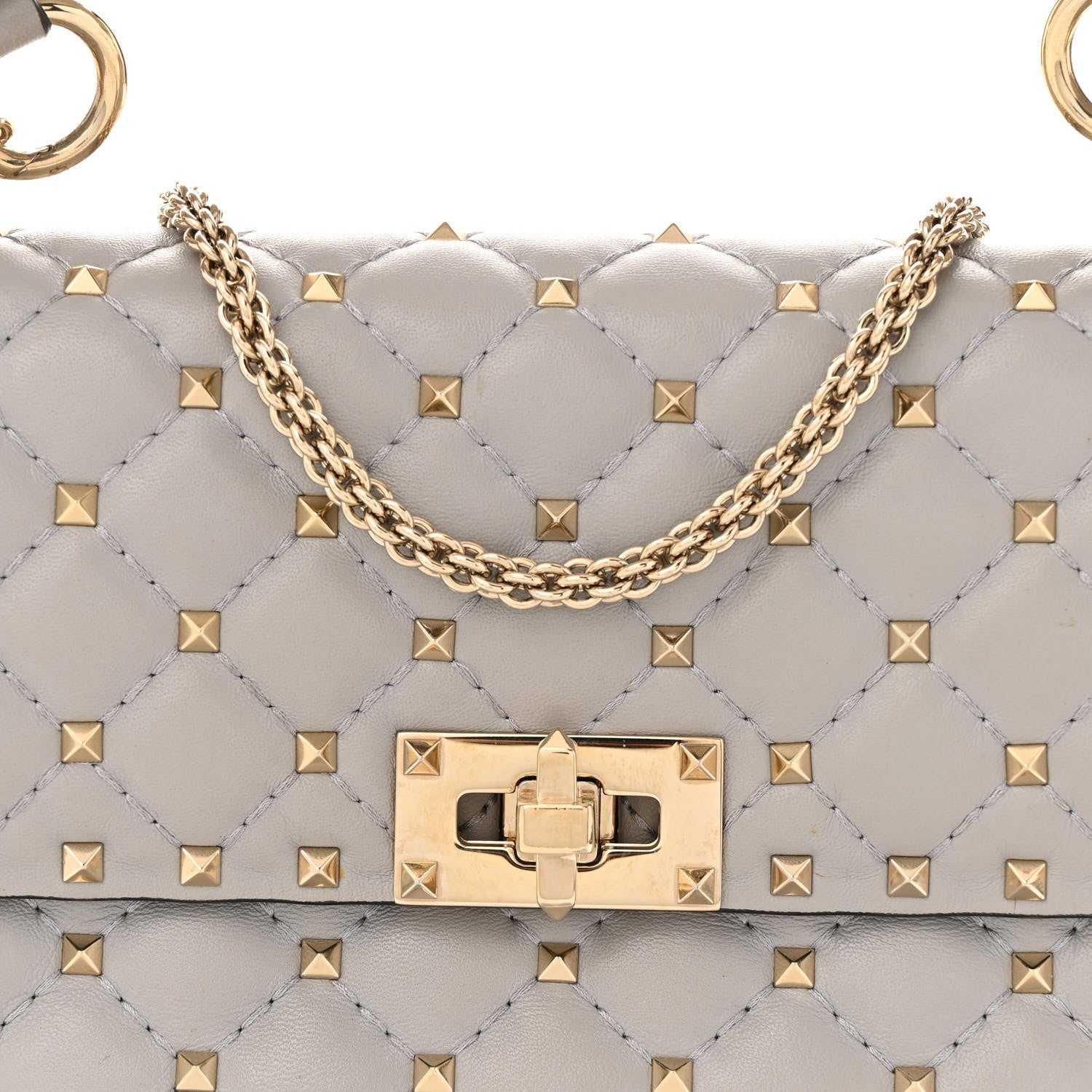 Valentino Garavani Nappa Medium Rockstud Spike Shoulder Bag Pastel Grey 7 of 13