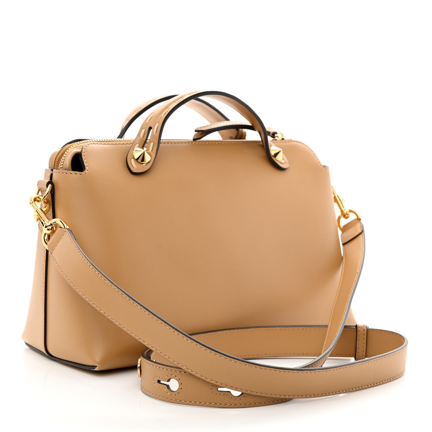 Fendi Vitello King Elaphe Python Print Logo Medium By The Way Boston Bag Miele Scuro Makeup 3 of 11